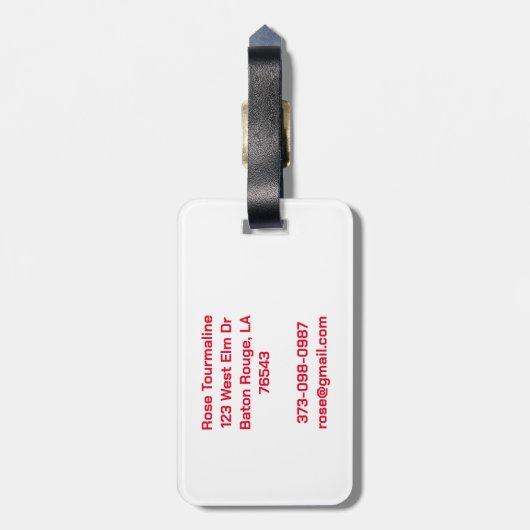 Exotische, witte aardbei kleurrijke Cute Cous CUST Bagagelabel (Achterkant verticaal)