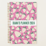 Exotische witte aardbeien klettenkleurige CUSTOM Planner<br><div class="desc">hallo! Ik hoop dat je dit originele kunstwerk ontwerp leuk vindt. Voeg uw eigen tekst toe,  verander de kleuren of de doopvonten om het te personaliseren. Bekijk mijn winkel voor meer design. Als je iets wilt,  laat het me dan weten.</div>