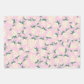 Exotische witte aardbeien Zoete kleurrijke vruchte Inpakpapier Vel (Voorkant 3)