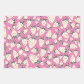 Exotische witte aardbeien Zoete kleurrijke vruchte Inpakpapier Vel (Voorkant)