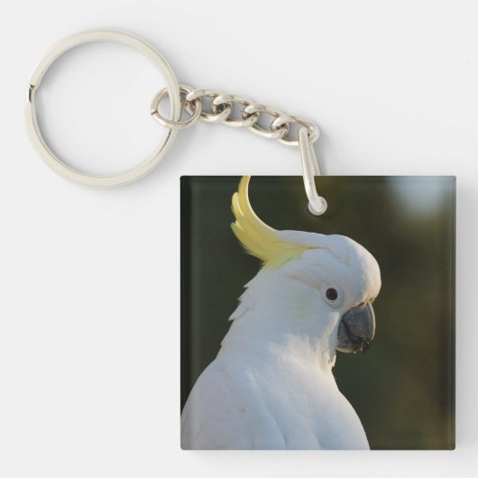 Exotische Witte Kaketoe Sleutelhanger (Voorkant)