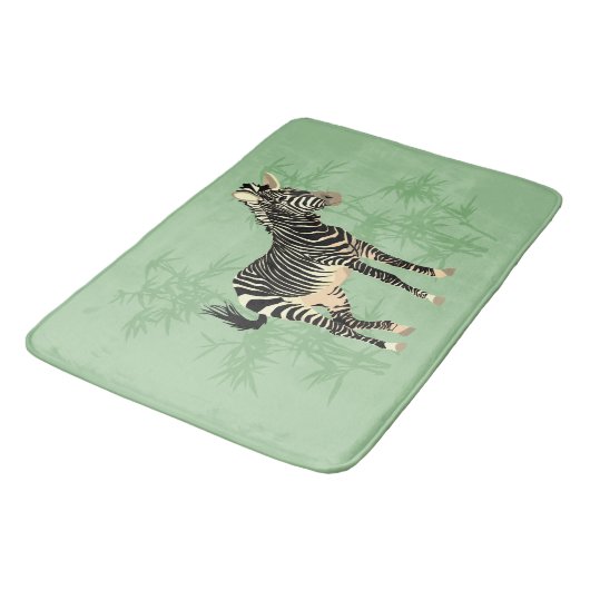 Exotische Zebra met Bamboe Bath Mat (Gekanteld)