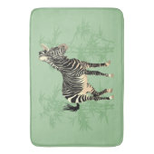 Exotische Zebra met Bamboe Bath Mat (Voorkant Verticaal)