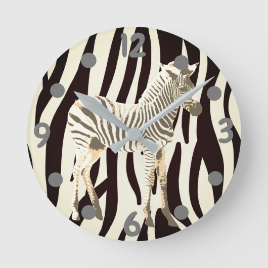 Exotische zebra ronde klok (Voorkant)