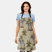Exotische zebra's en palmbomen schort (Gedragen)