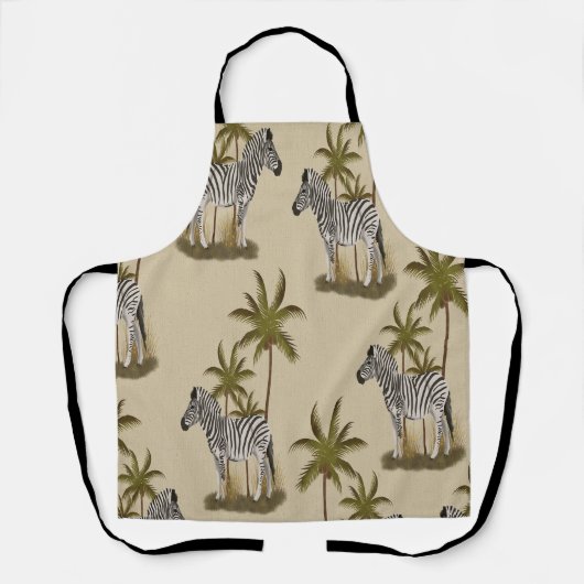 Exotische zebra's en palmbomen schort (Voorkant)