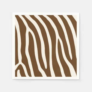 Exotische zebrastrips in bruin servetten