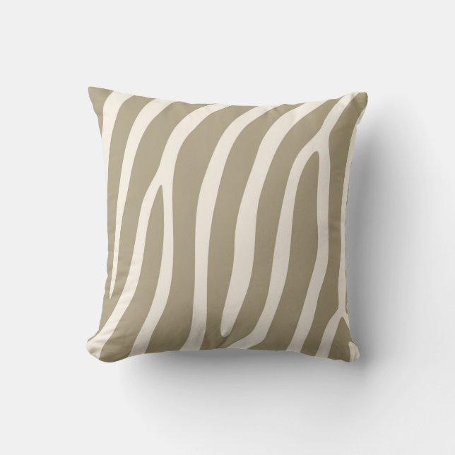 Exotische zebrastrips in Light Khaki Kussen (Voorkant)