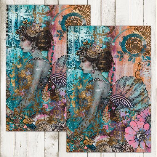 EXOTISCHE ZEEHEERMIN DECOUPAGE TISSUEPAPIER