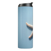 Exotische zeester met blauwe achtergrond thermosbeker (Gedraaid links)