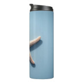 Exotische zeester met blauwe achtergrond thermosbeker (Geroteerd rechts)