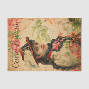  exotische zigeunervrouw met Pet en duif Frans Tissuepapier