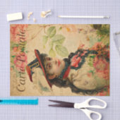  exotische zigeunervrouw met Pet en duif Frans Tissuepapier (Craft)