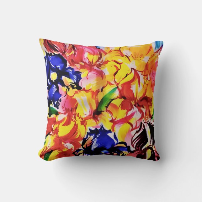 Exotische Zomer Abstract Bloom Flowers Kussen (Voorkant)