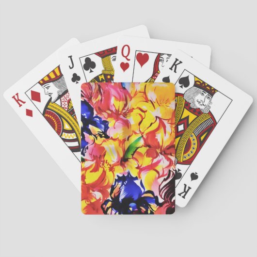 Exotische Zomer Abstract Bloom Flowers Pokerkaarten (Achterkant)