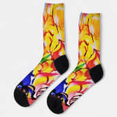 Exotische Zomer Abstract Bloom Flowers Sokken (Links)