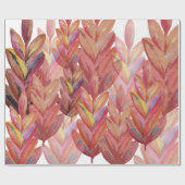 Exotische zomerbloemenveren Waterverf kunst Cadeaupapier (Vlak)