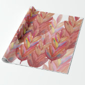 Exotische zomerbloemenveren Waterverf kunst Cadeaupapier (Uitgerold)