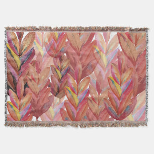 Exotische zomerbloemenveren Waterverf kunst Deken