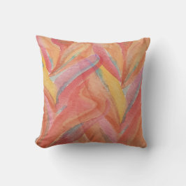 Exotische zomerbloemenveren Waterverf kunst Kussen