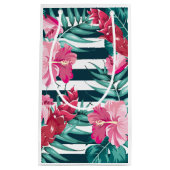 Exotische zomerFloral gestript Klein Cadeauzakje (Voorkant)