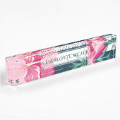 Exotische zomerFloral Monogram gestript Naambordje