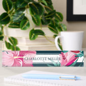 Exotische zomerFloral Monogram gestript Naambordje