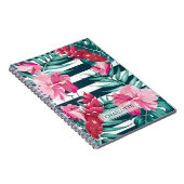 Exotische zomerFloral Monogram gestript Notitieboek (Rechterzijde)