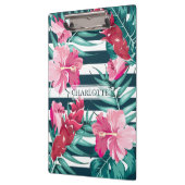 Exotische zomermonogram Floral gestript Klembord (Links)
