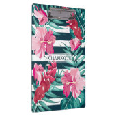 Exotische zomermonogram Floral gestript Klembord (Rechts)