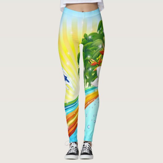 Exotische zomerse Feestdagen Leggings (Voorkant)