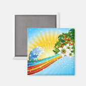 Exotische zomerse Feestdagen Magneet (Voorkant / Achterkant)