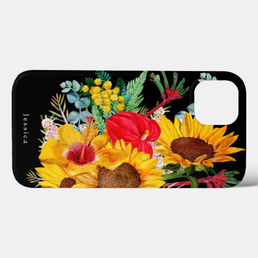 Exotische zomertropische wilde bloemen Case-Mate iPhone case (Achterkant (horizontaal))
