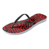 Exotische zwarte en rode zebra teenslippers (Schuin)