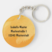 Exotischer Tucan mit Aquarell Hintergrund orange Sleutelhanger (Achterkant)