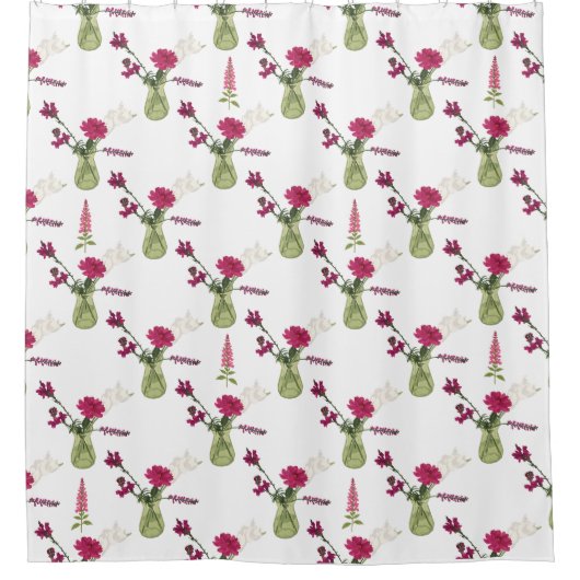 Exotisches Blumenarrangement im Glas Douchegordijn (Voorkant)