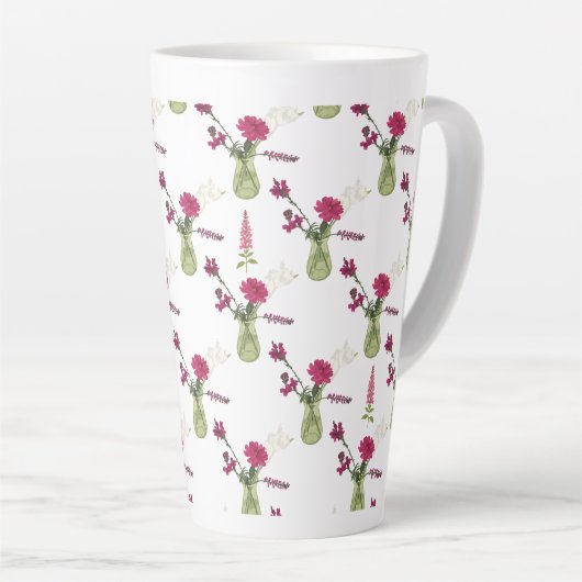 Exotisches Blumenarrangement im Glas Latte Mok (Rechterhoek)