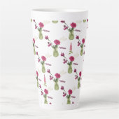 Exotisches Blumenarrangement im Glas Latte Mok (Voorkant)