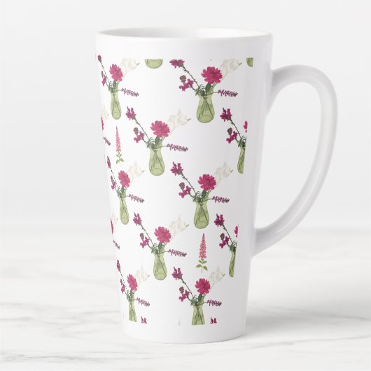 Exotisches Blumenarrangement im Glas Latte Mok (Rechts)