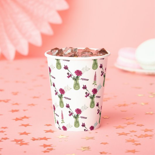 Exotisches Blumenarrangement im Glas Papieren Bekers (Insitu)