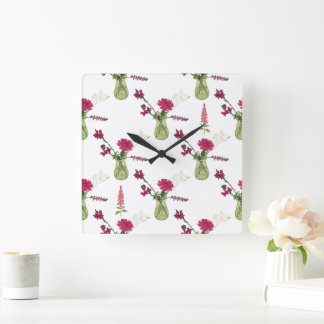 Exotisches Blumenarrangement im Glas Vierkante Klok