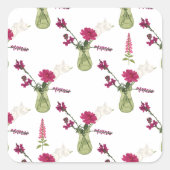Exotisches Blumenarrangement im Glas Vierkante Sticker (Voorkant)