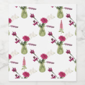 Exotisches Blumenarrangement im Glas Wijn Etiket (Enkel label)