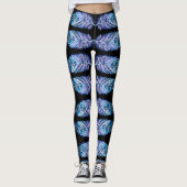Exotix Blue Feathers Zwarte Leggings - Kies kleur (Voorkant)
