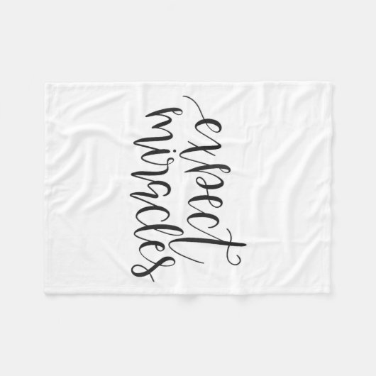 Expect Miracles Insrational Motivational Quote  Fleece Deken (Voorkant (Horizontaal))