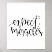 Expect Miracles Insrational Motivational Quote Poster (Voorkant)