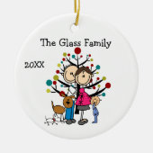 Expectant Couple Boy Two Dogs Keramisch Ornament (Voorkant)