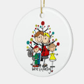 Expectant Family Gray Dog Keramisch Ornament (Links)