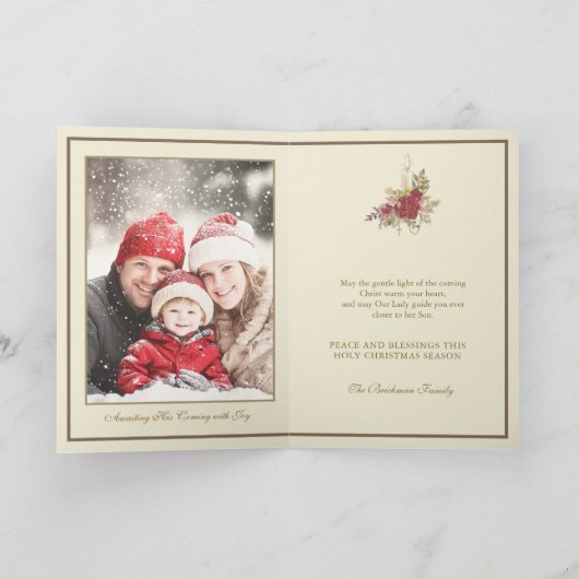 Expectant Mary Christmas Blessings with Isaiah 7:1 Feestdagen Kaart (Binnen)