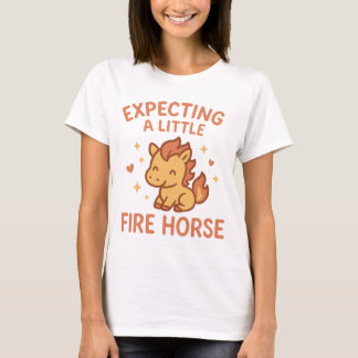 Expecting A Little Fire Horse Cute Maternity T-shirt